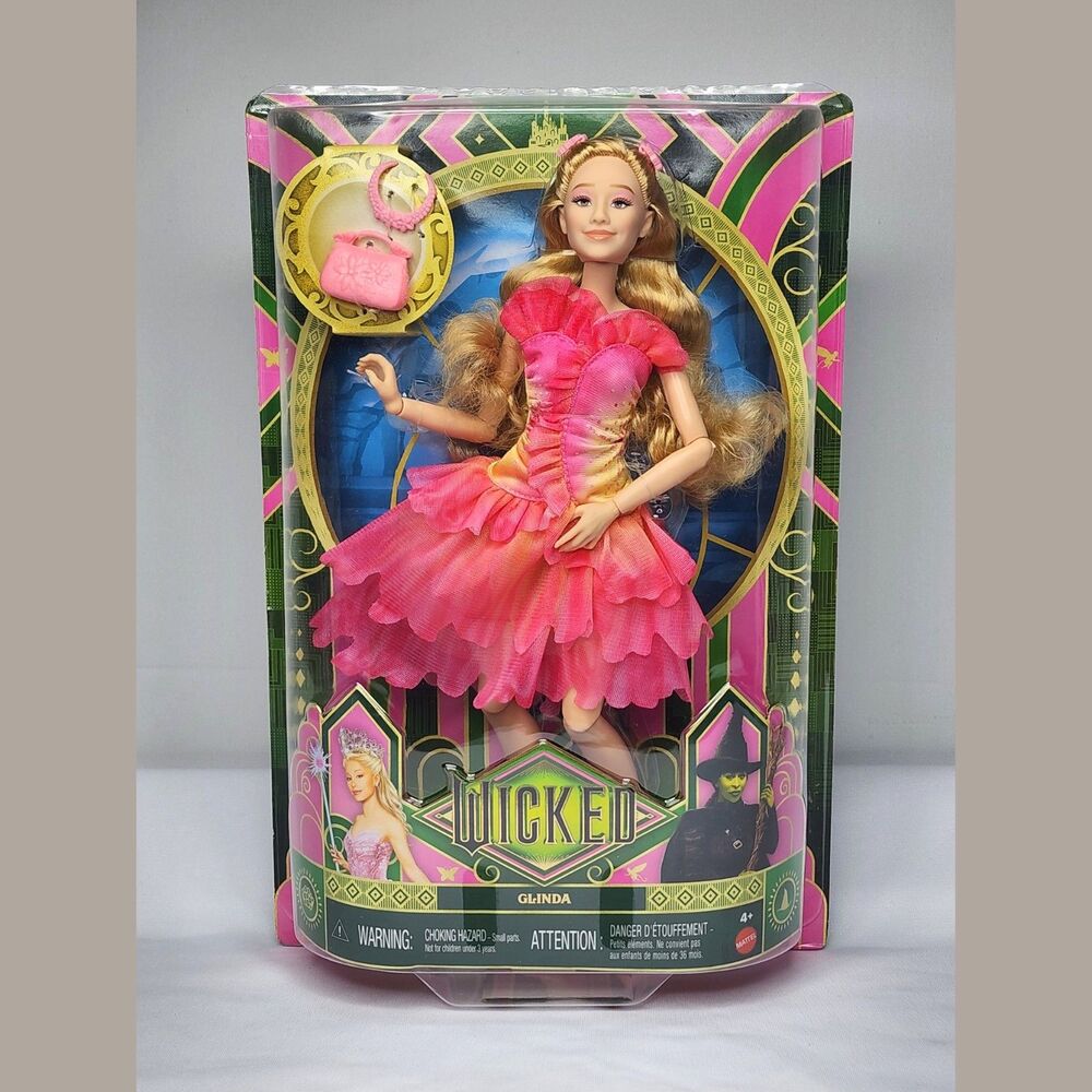 Mattel Wicked Movie Glinda Fashion Doll Pink Dress NIB New